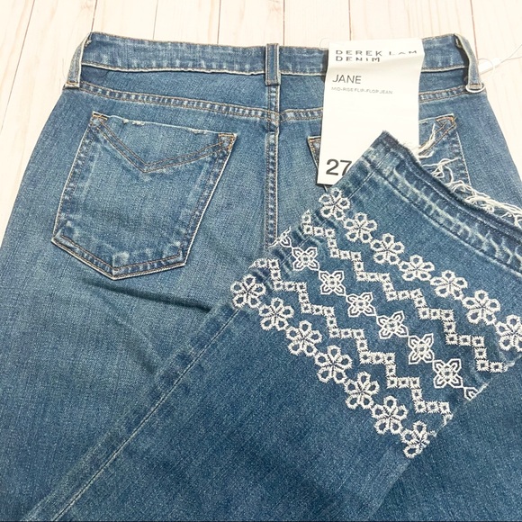 NWT DEREK LAM The Jane Mid Rise Flip Flop Jeans 27 - Picture 6 of 6